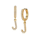 Hi-Life Letter Huggie Earrings 18K Gold Plated