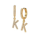 Hi-Life Letter Huggie Earrings 18K Gold Plated