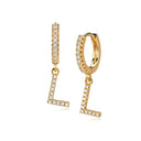 Hi-Life Letter Huggie Earrings 18K Gold Plated