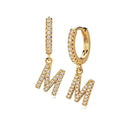 Hi-Life Letter Huggie Earrings 18K Gold Plated