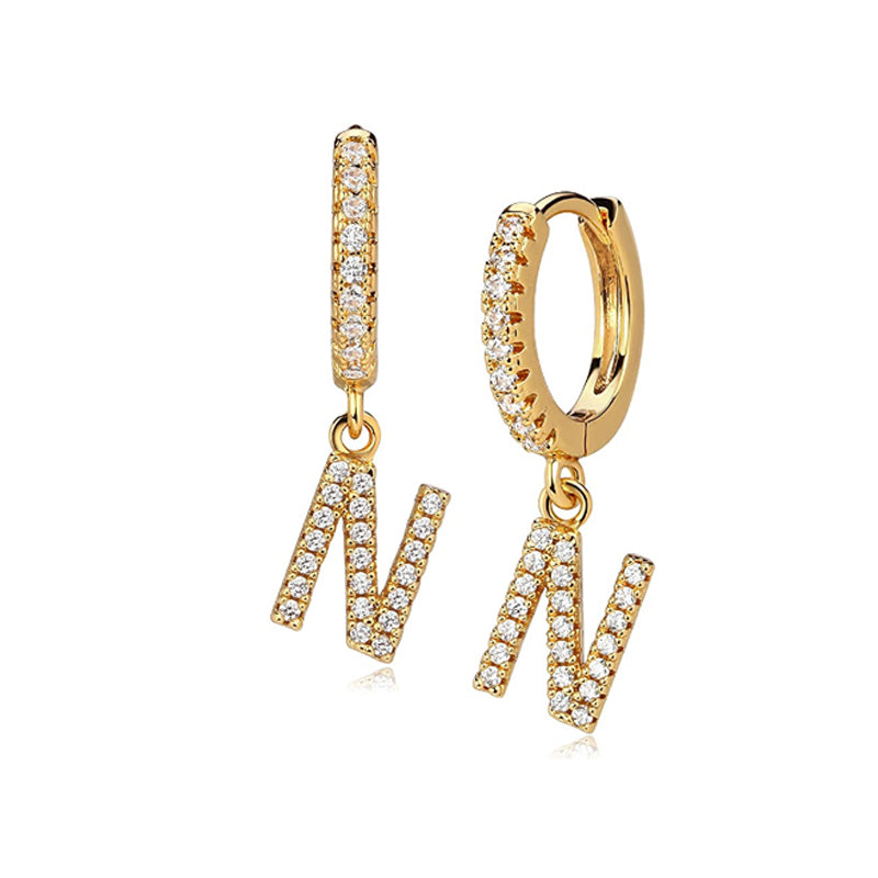 Hi-Life Letter Huggie Earrings 18K Gold Plated
