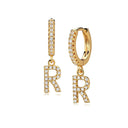 Hi-Life Letter Huggie Earrings 18K Gold Plated