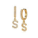 Hi-Life Letter Huggie Earrings 18K Gold Plated