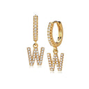 Hi-Life Letter Huggie Earrings 18K Gold Plated