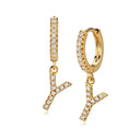 Hi-Life Letter Huggie Earrings 18K Gold Plated