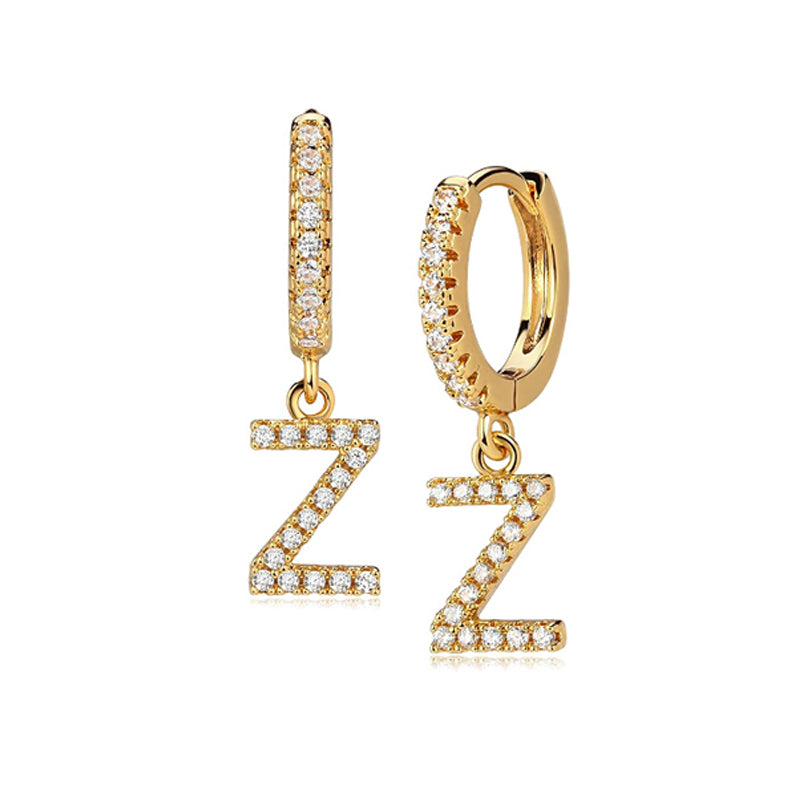 Hi-Life Letter Huggie Earrings 18K Gold Plated