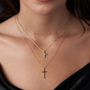 Divine Cross Necklace Gold