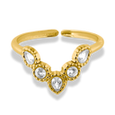 Calm Crystal Majestic Ring 14K Vergoldet