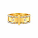 Triple Deluxe Timeless Stone Ring 14Karat Vergoldet