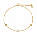 Lucid Cross Fußkette 14K vergoldet