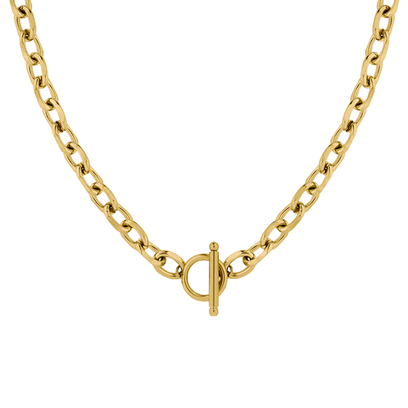 Chunky T-Bar Chain 14K Gold Plated