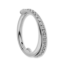 Crossed Pave Clicker Piercing - Titan