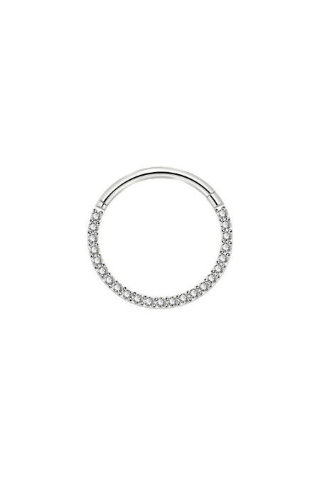 Crystal Pave Clicker Piercing Gold