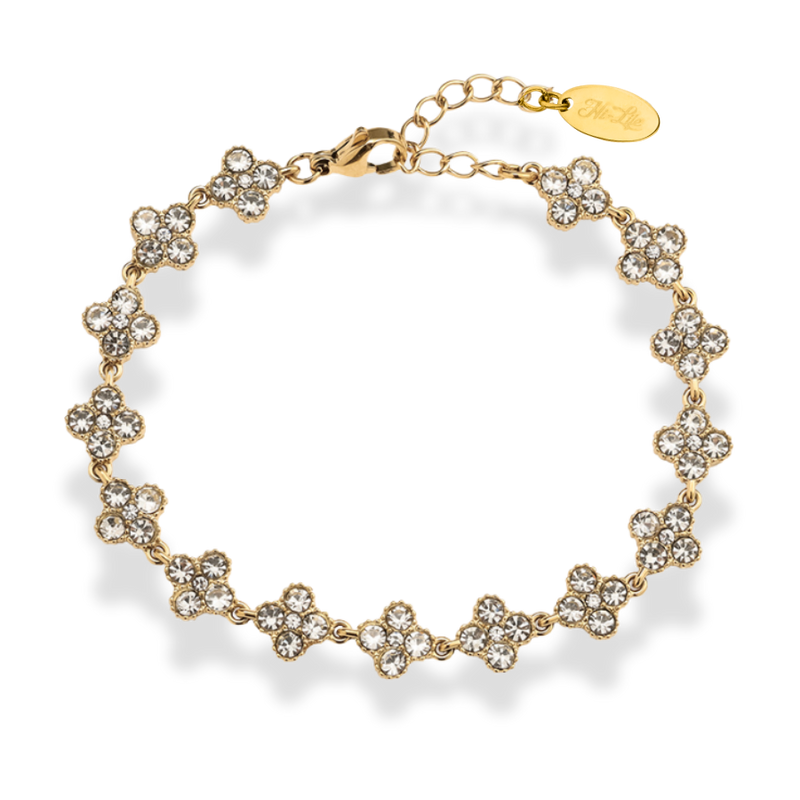 Crystal Flower Armband 14K Vergoldet