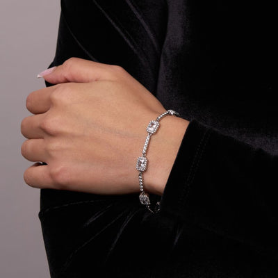 Crystal Baguette Armband 14K Vergoldet