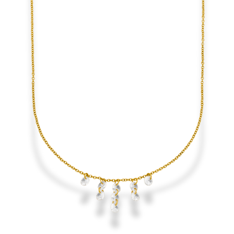 Crystal Clear Drop Kette 14K Vergoldet