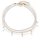 Crystal Dot Pearl Fußkette 14K Vergoldet