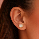 Crystal Elegance Stud Earrings 14K Gold Plated