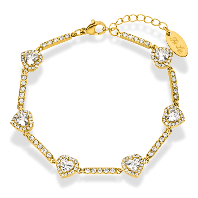 Crystal Heart Armband 14K Vergoldet