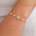 Crystal Lucky Flower Armband 14K vergoldet