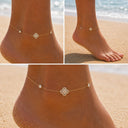 Crystal Lucky Flower Fußkette 14K vergoldet