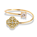 Crystal Lucky Flower Ring 14K vergoldet