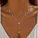 Crystal Lucky Flower Y Kette 14K Vergoldet