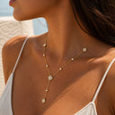 Crystal Lucky Flower Y Kette 14K Vergoldet