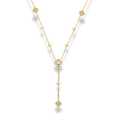 Crystal Lucky Flower Y Kette 14K Vergoldet