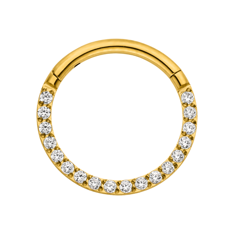 Crystal Pave Clicker Piercing Gold