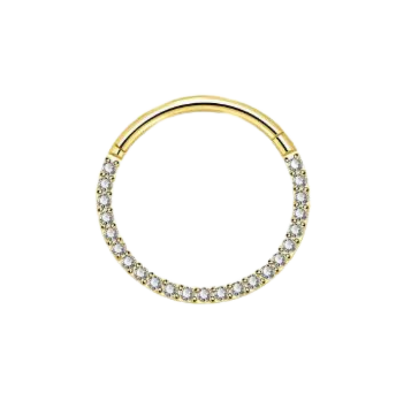 Crystal Pave Clicker Piercing Gold