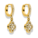 Crystal Lucky Flower Huggie Ohrringe 14K vergoldet