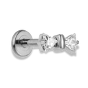 Crystal Ribbon Labret Piercing - Titan