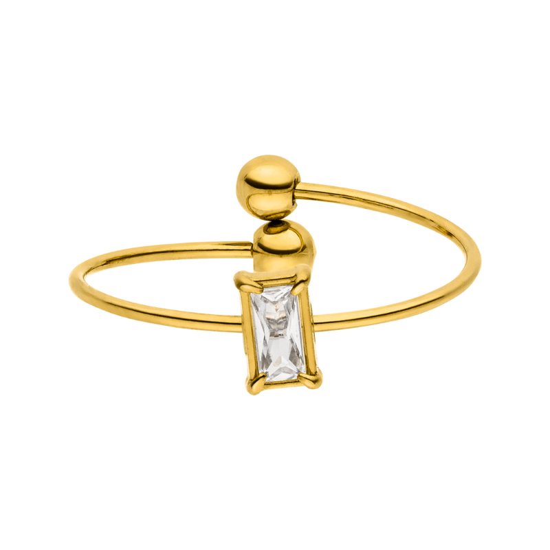 Cube Simple Ring 14K Gold Plated