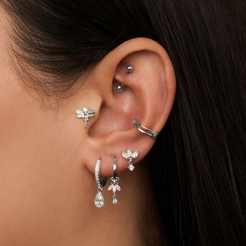 Simple Lotus Huggie Earrings