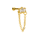 Dangle Lotus Ear Piercing 18K Gold Plated