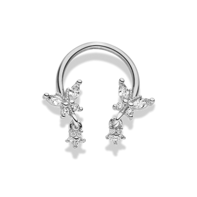 Dangle Butterfly Hufeisen Piercing 18K Vergoldet