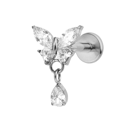 Dangle Butterfly Labret Piercing - Titan