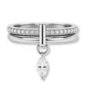 Dangling Marquise Pave Infinity Ring 14K Vergoldet
