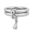 Dangling Teardrop Infinity Ring 14K Vergoldet