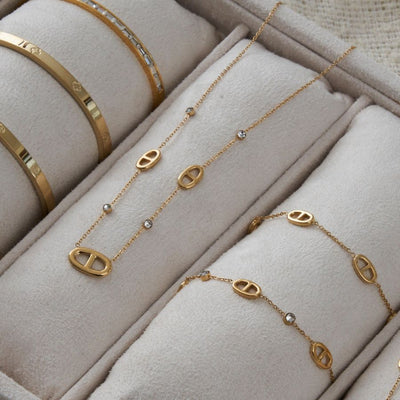 Bracelet Teresa de luxe plaqué or 14 carats