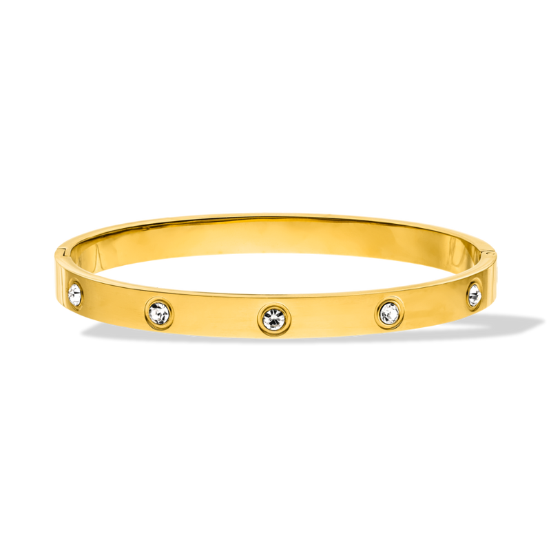 Deluxe Timeless Stone Bangle 18K Gold Plated