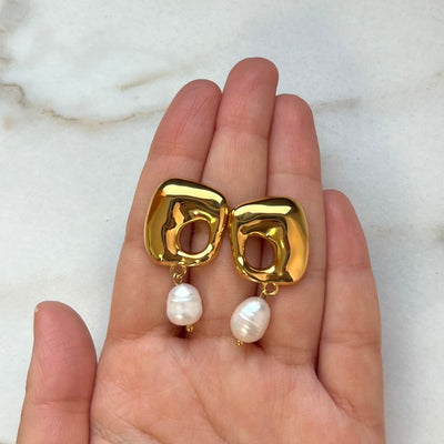 Meltdown Pearl Ohrringe 14K Vergoldet