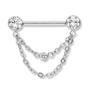Double Chained Pave Nippelpiercing - Titan