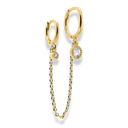 Double Huggie Hoop Ohrring 14K vergoldet