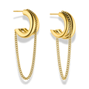 Double Line Chain Ohrstecker 14K Vergoldet