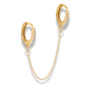 Double Pave Huggie Ohrringe 14K Vergoldet