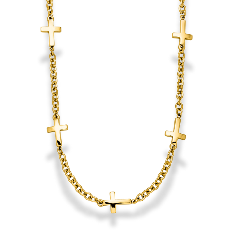 Elegance Cross Necklace 14K Gold Plated