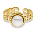 Elegance Pearl Lock Ring 14K Vergoldet