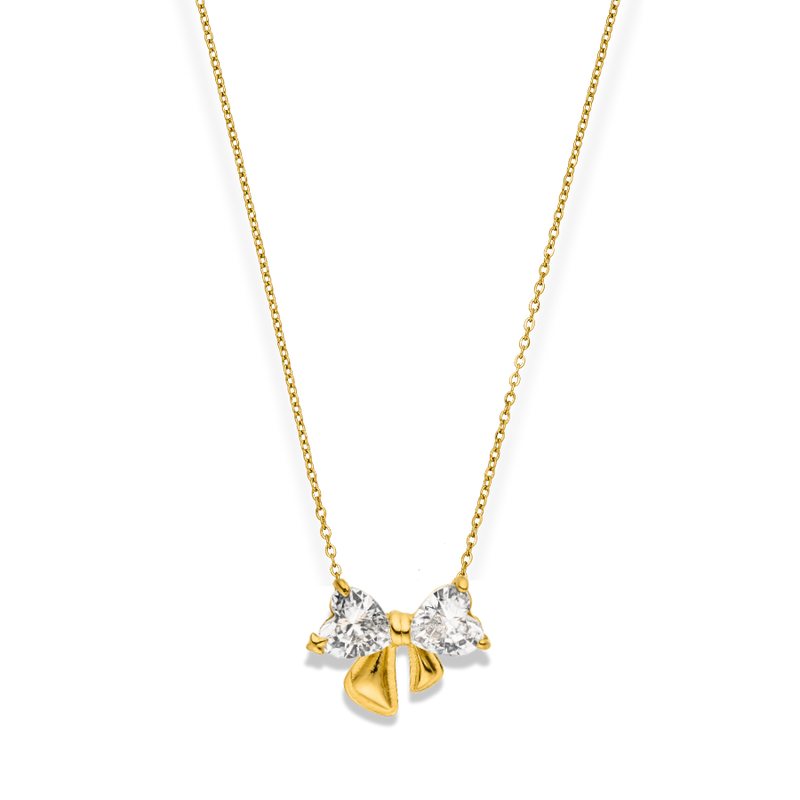 Elegance Ribbon Necklace 14K Gold Plated